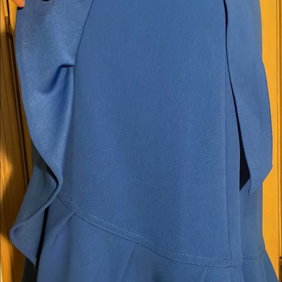 Calvin Klein Blue Ruffle Sleeveless Dress - Picture 4 of 14